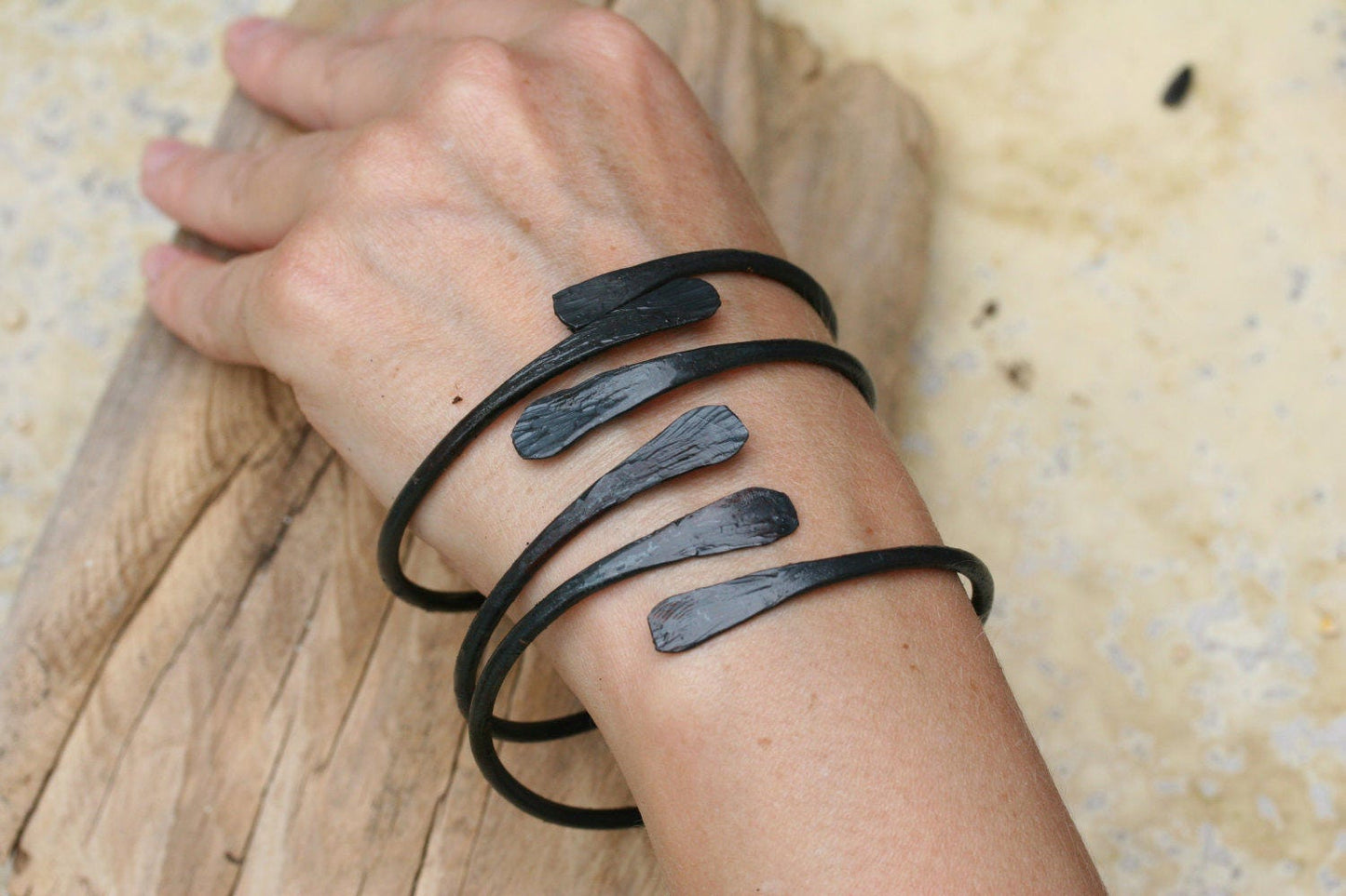 Forged Iron Bangle Bracelets