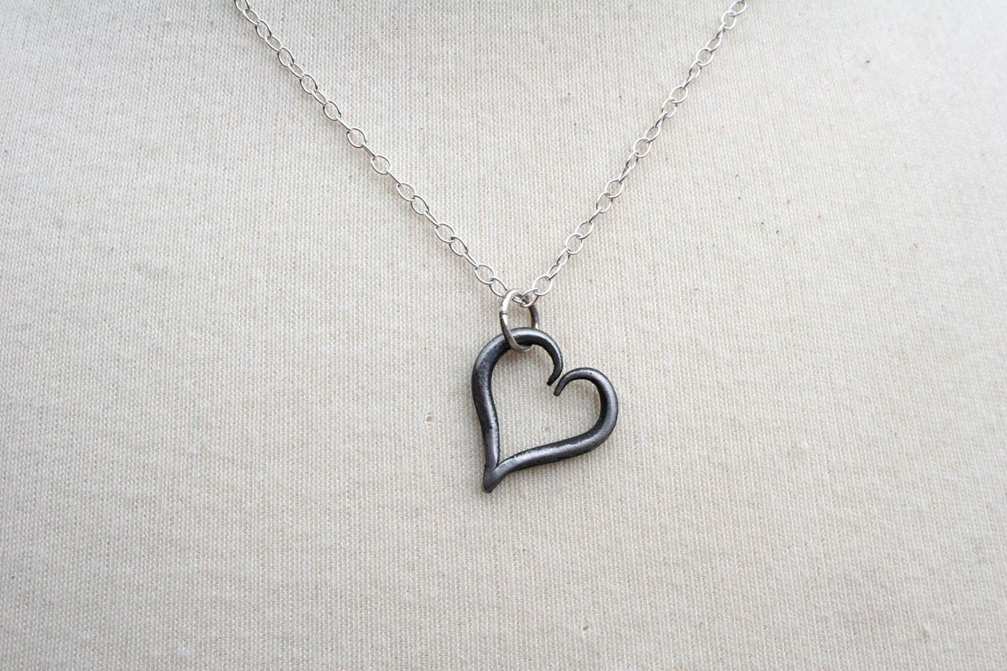 Tiny Iron Heart Necklace