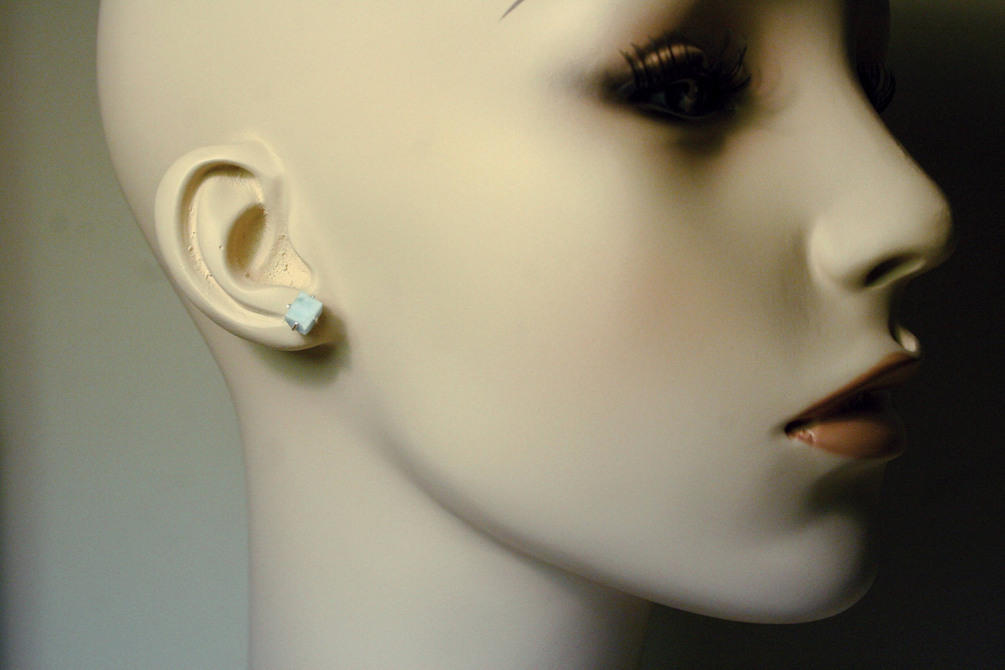 Raw Larimar Stud Earrings