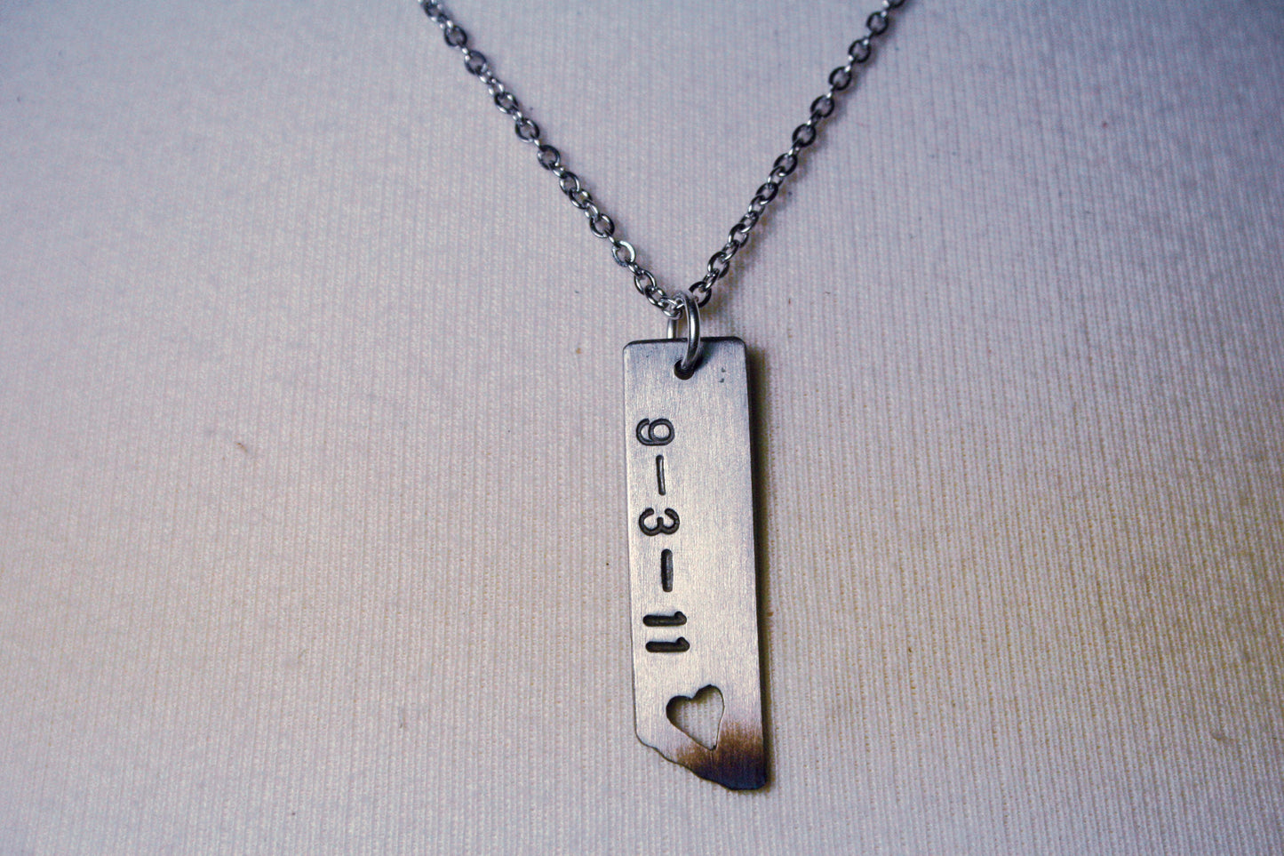 Personalized Date iron Necklace