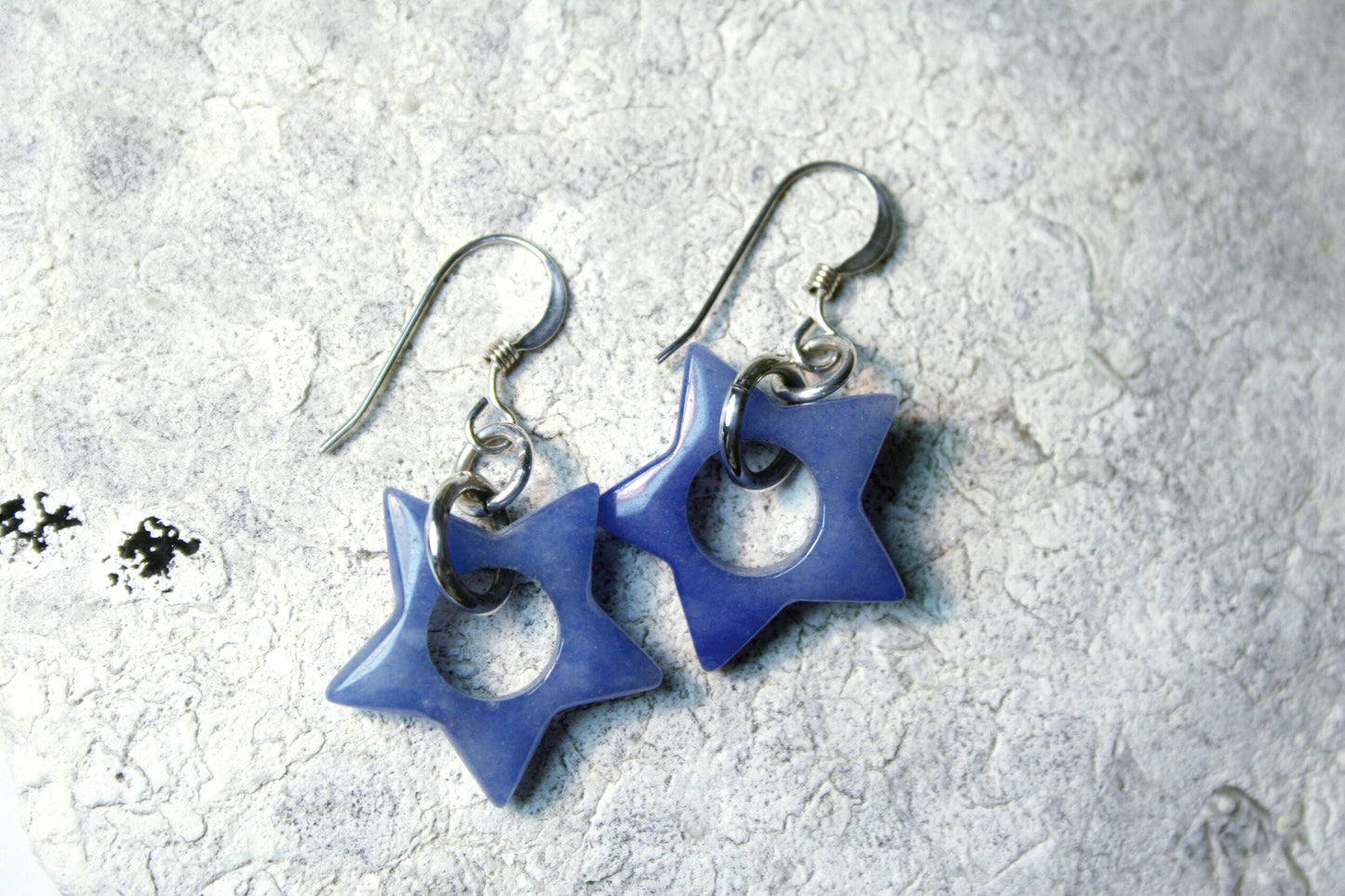 Blue Quartz Star Earrings