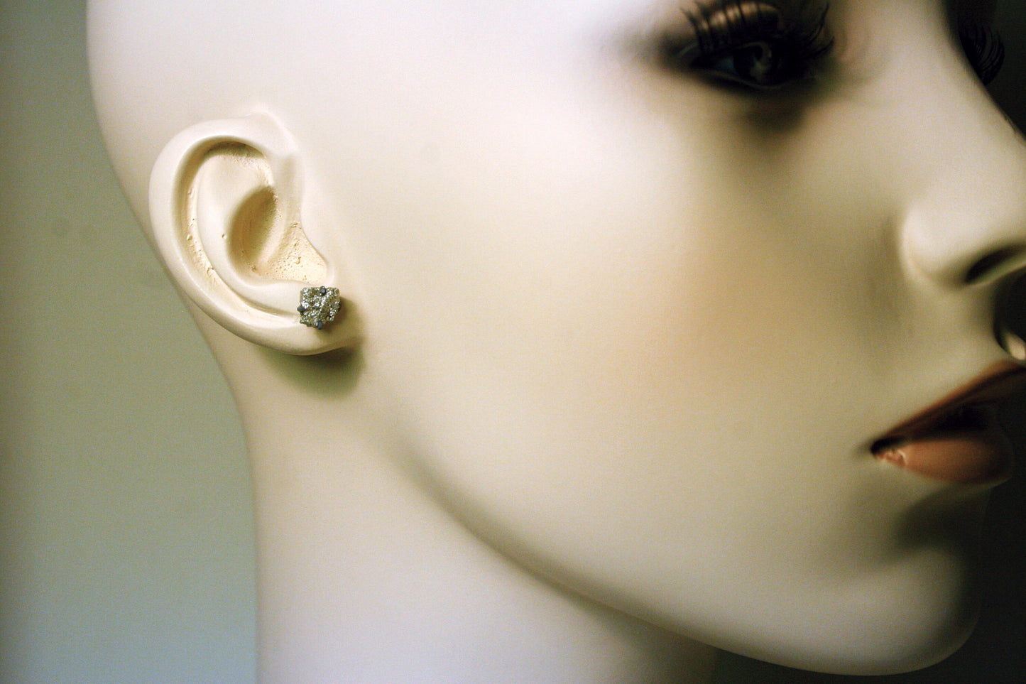 Raw Pyrite Stud Earrings