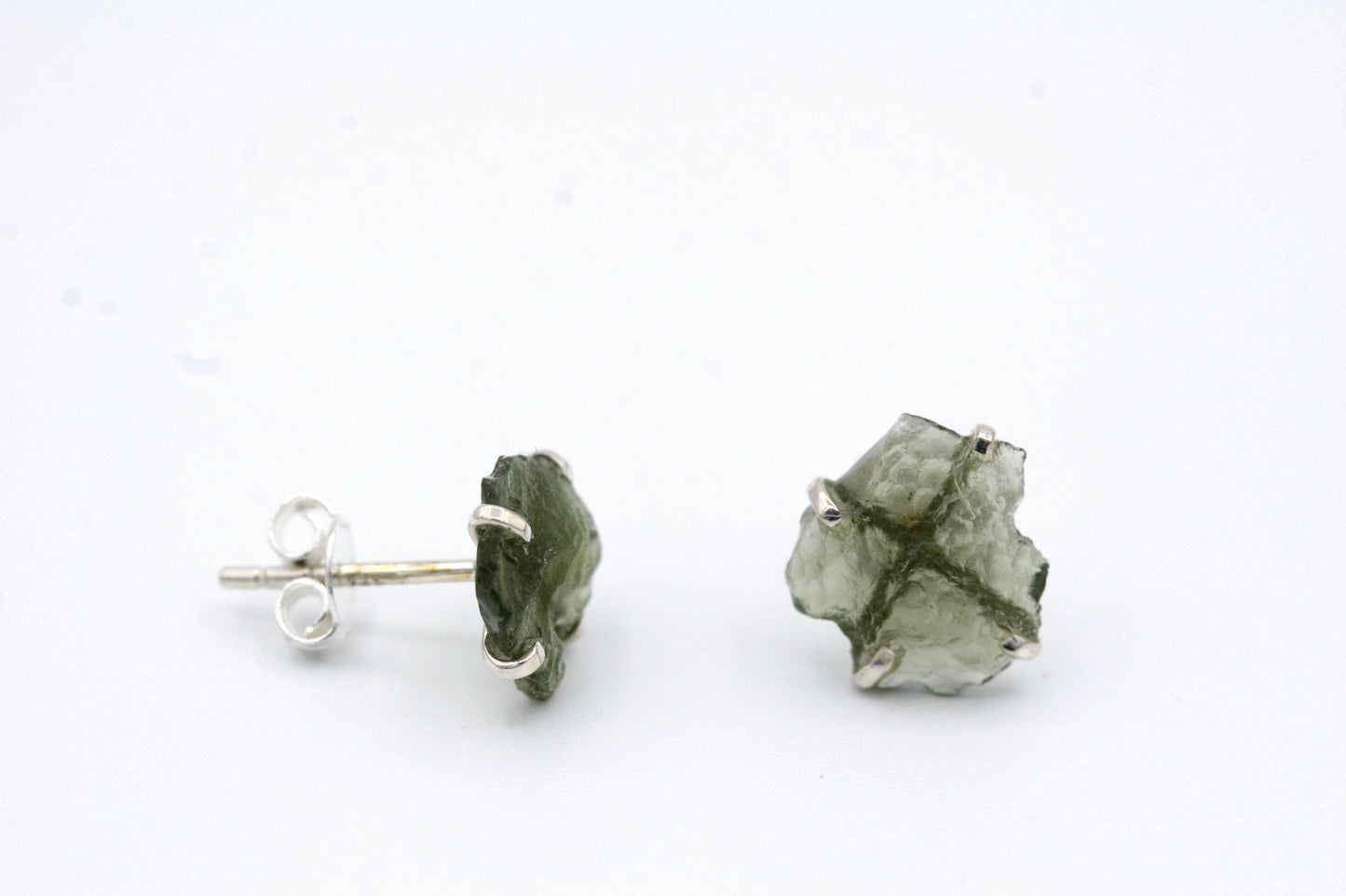 Moldavite Stud Earrings