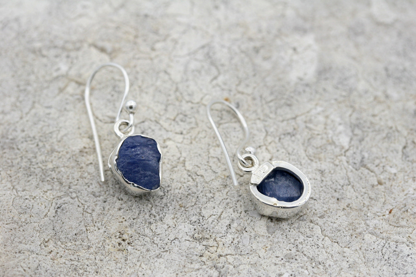 Raw Sapphire Earrings