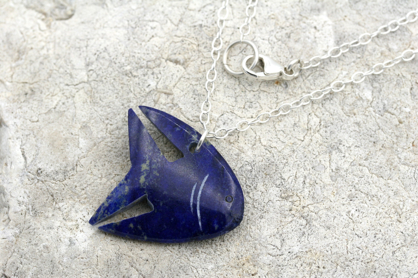 Lapis Lazuli Angelfish Pendant