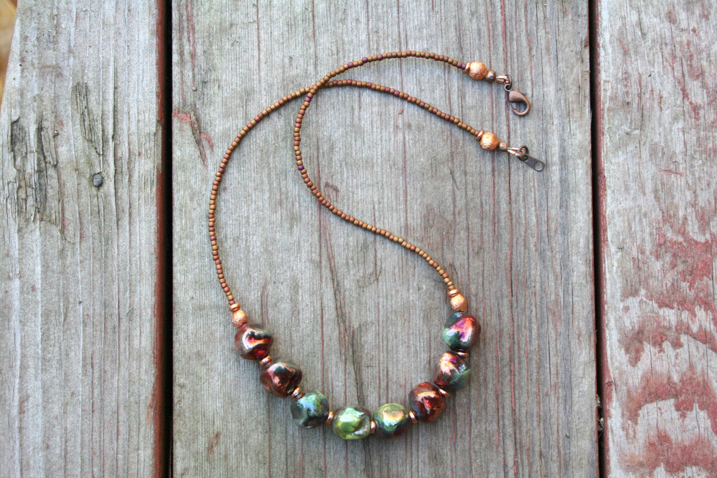 Rustic Raku Necklaces