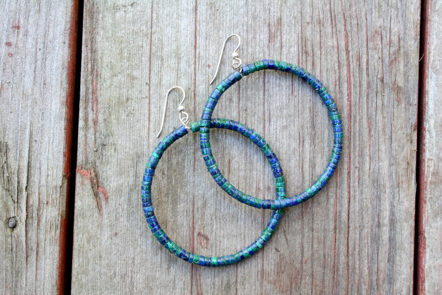 Azurite Large Hoop Earrings