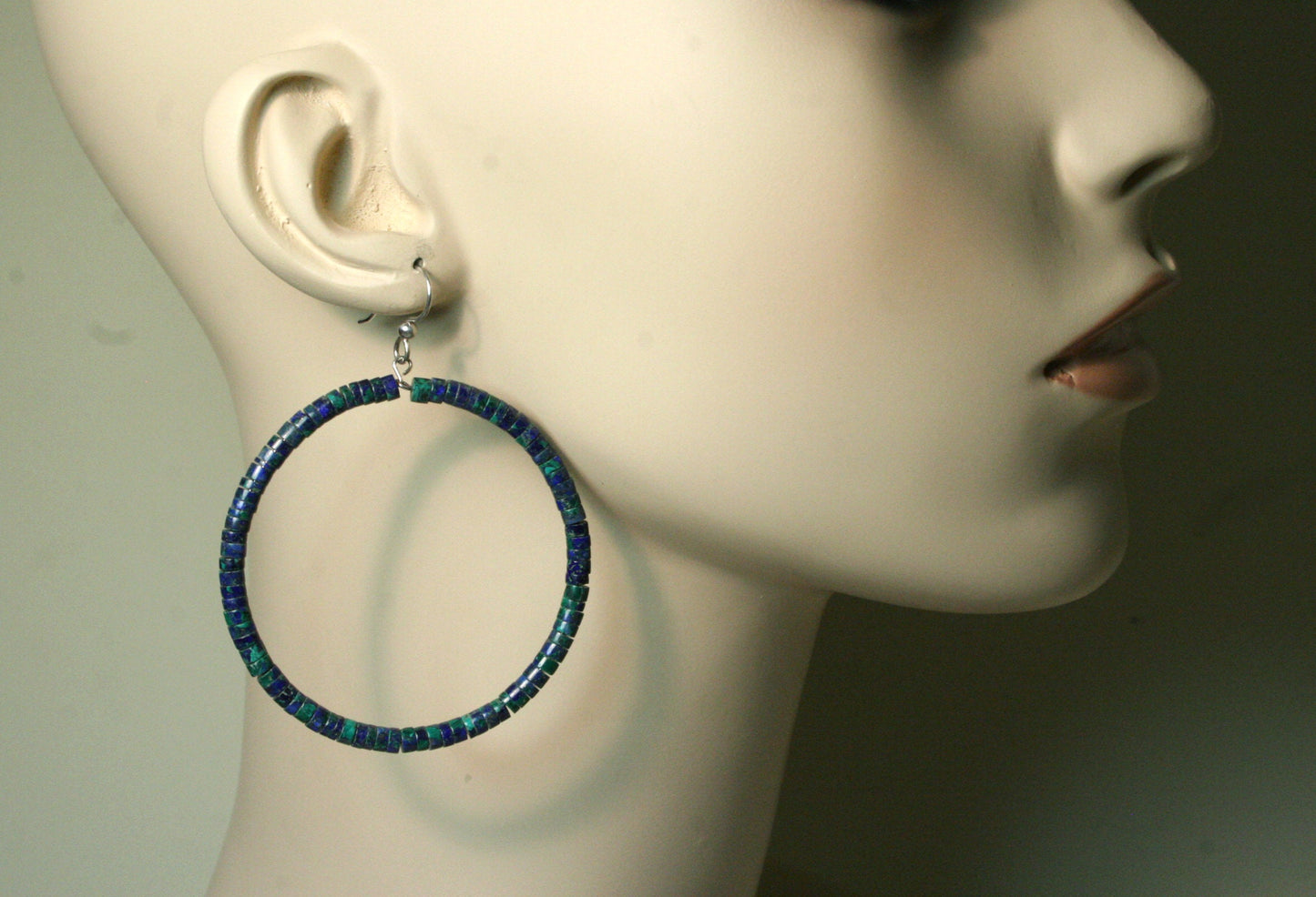 Azurite Large Hoop Earrings