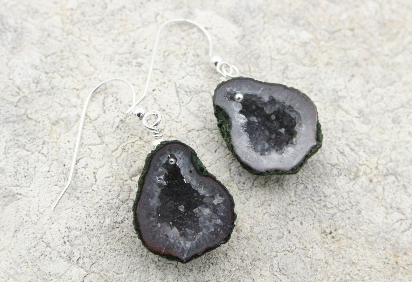 Natural Geode Drop Earrings