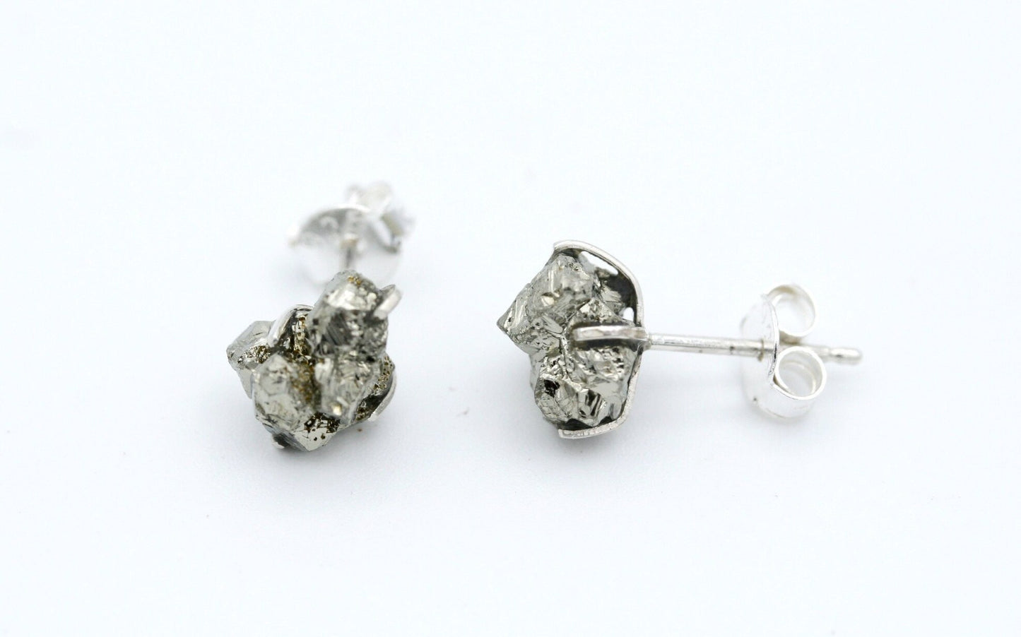 Raw Pyrite Stud Earrings