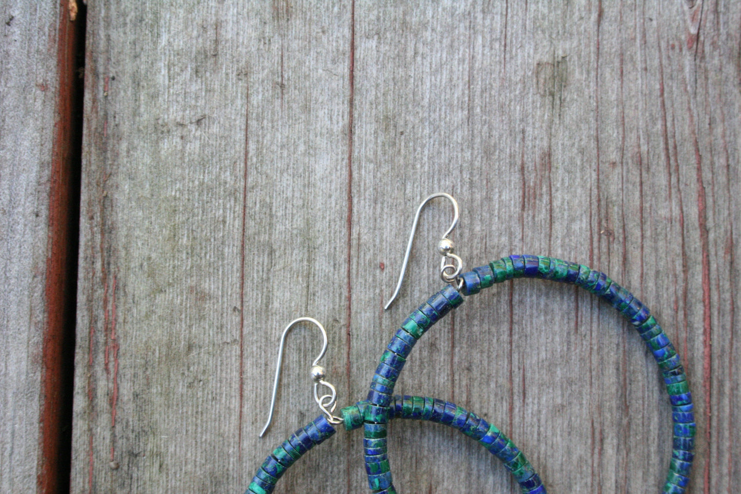 Azurite Large Hoop Earrings