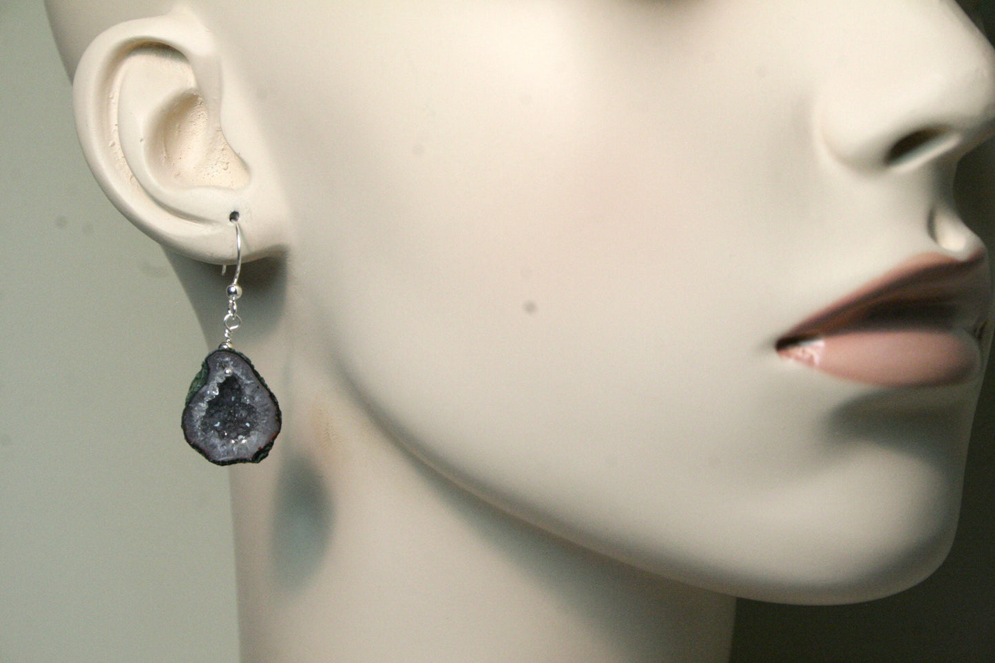 Natural Geode Drop Earrings