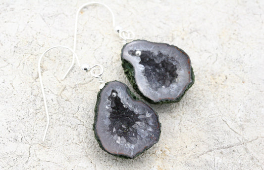 Natural Geode Drop Earrings