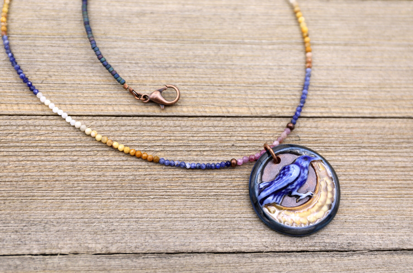 Porcelain Blue Bird Necklace