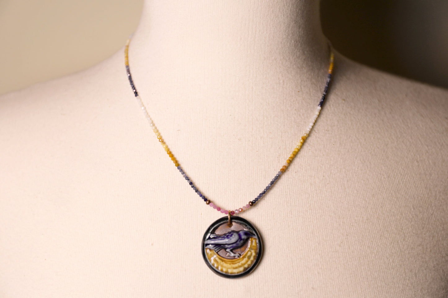 Porcelain Blue Bird Necklace