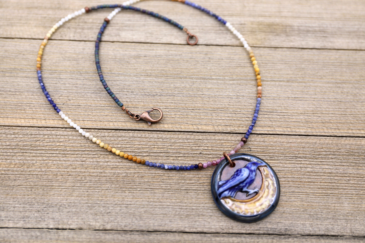 Porcelain Blue Bird Necklace