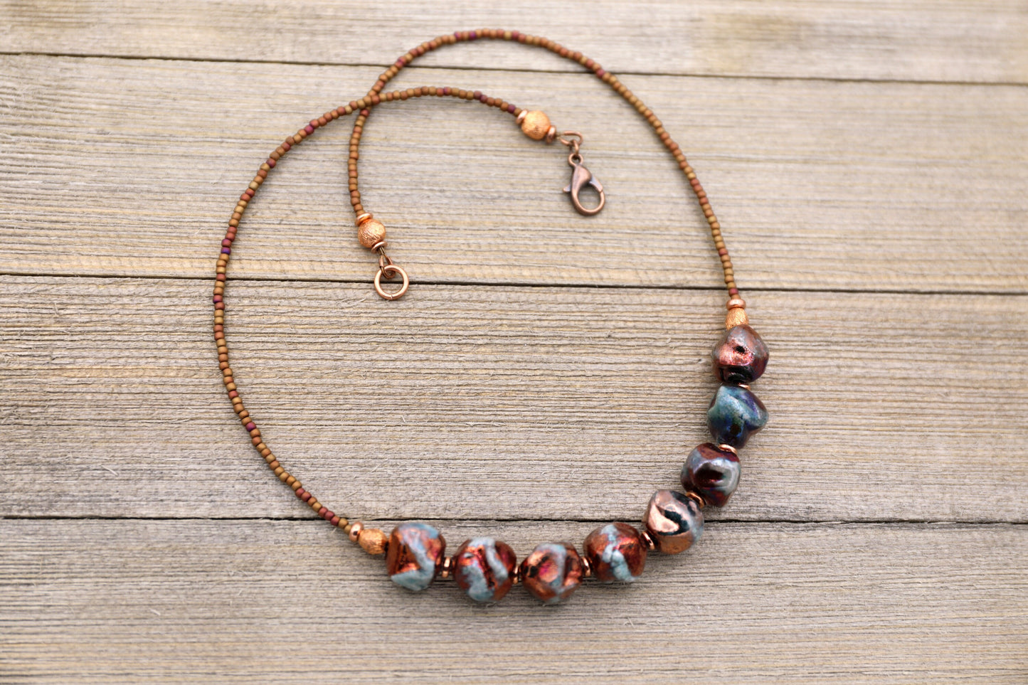 Rustic Raku Necklaces