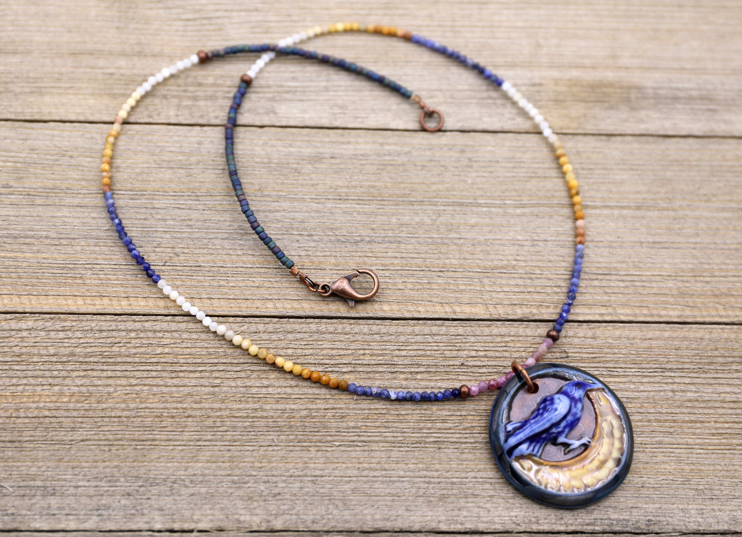 Porcelain Blue Bird Necklace