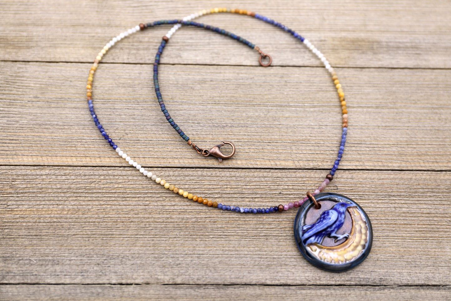 Porcelain Blue Bird Necklace