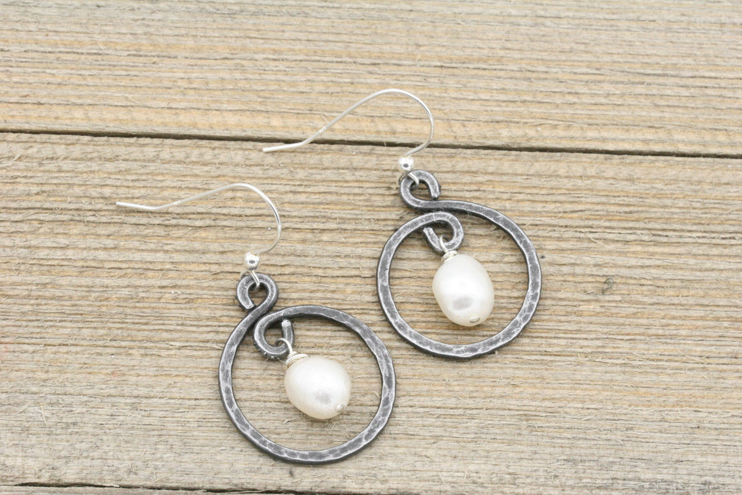Iron and Pearl Earrings