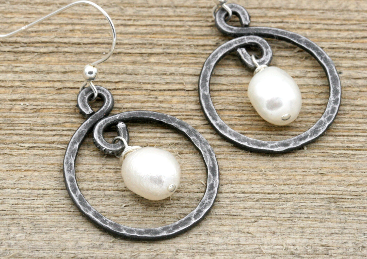 Iron and Pearl Earrings