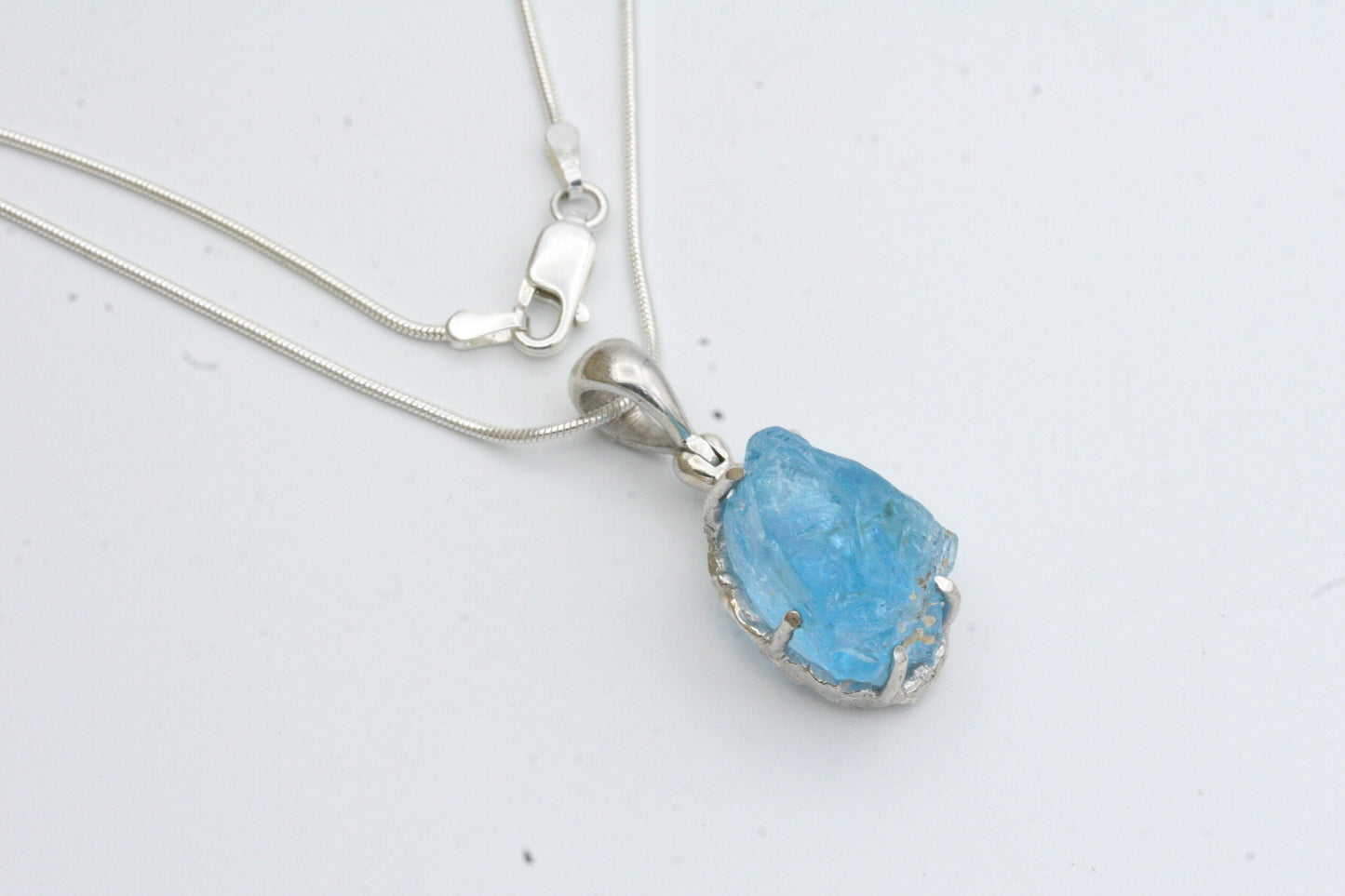 Raw Blue Topaz Necklace