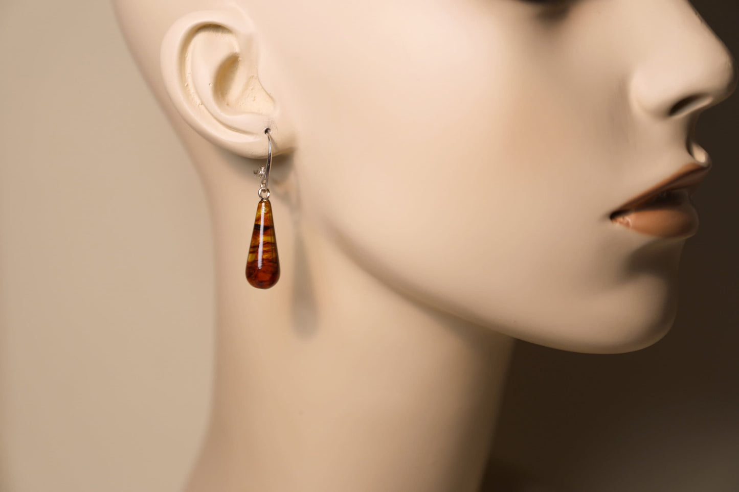 Teardrop Amber Earrings