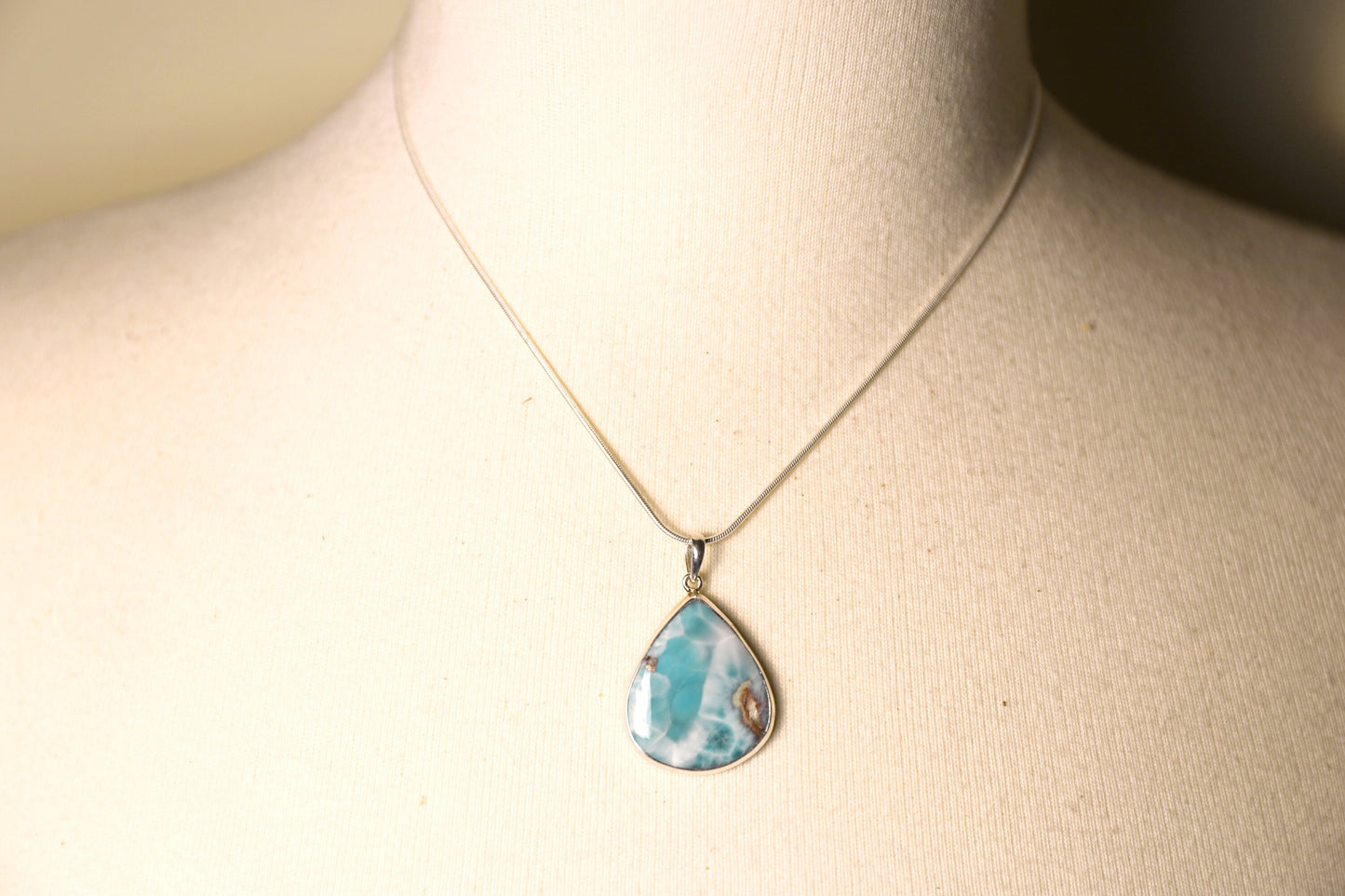 Larimar and sterling Silver Necklace