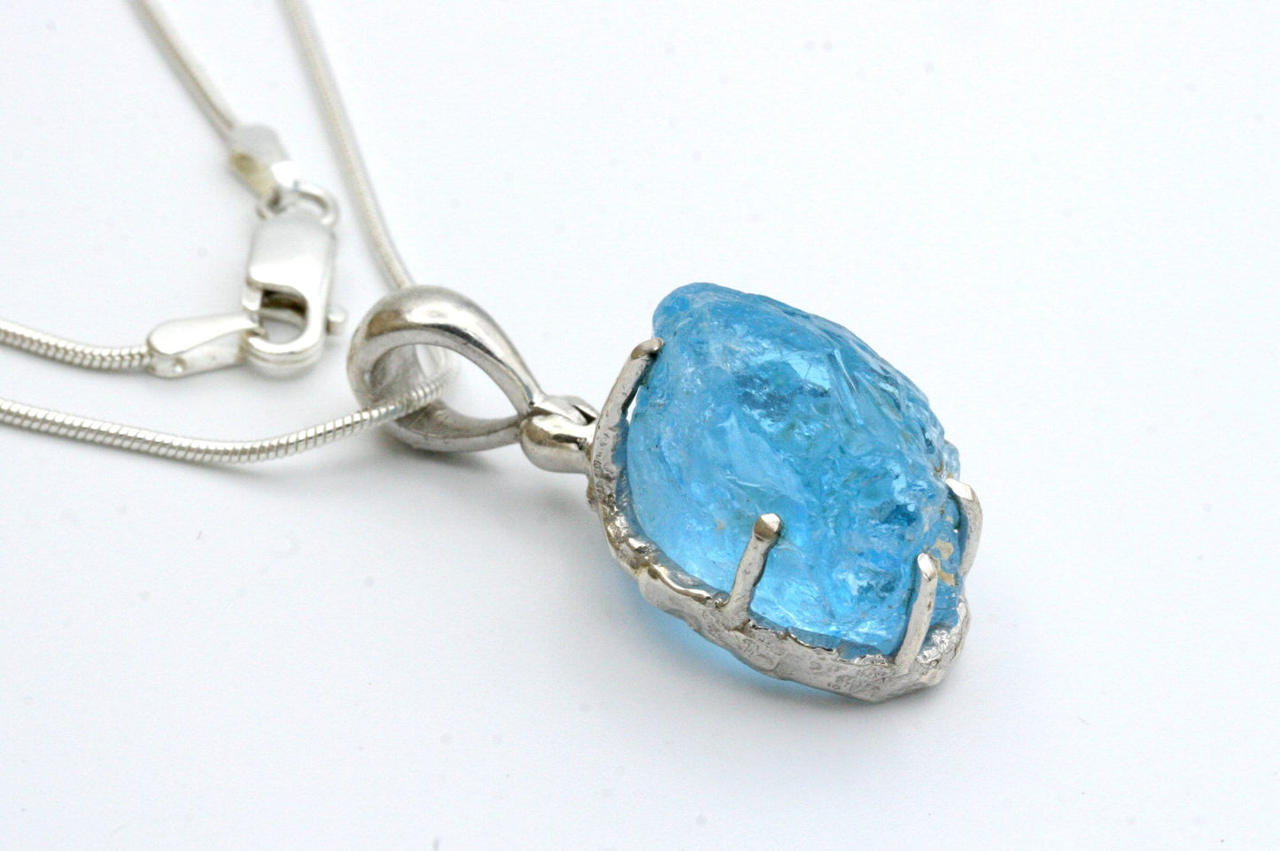 Raw Blue Topaz Necklace