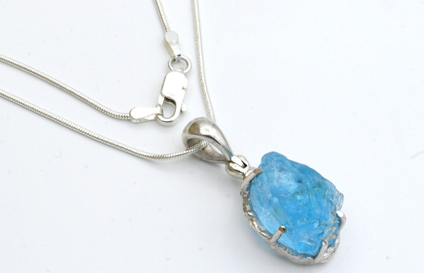 Raw Blue Topaz Necklace