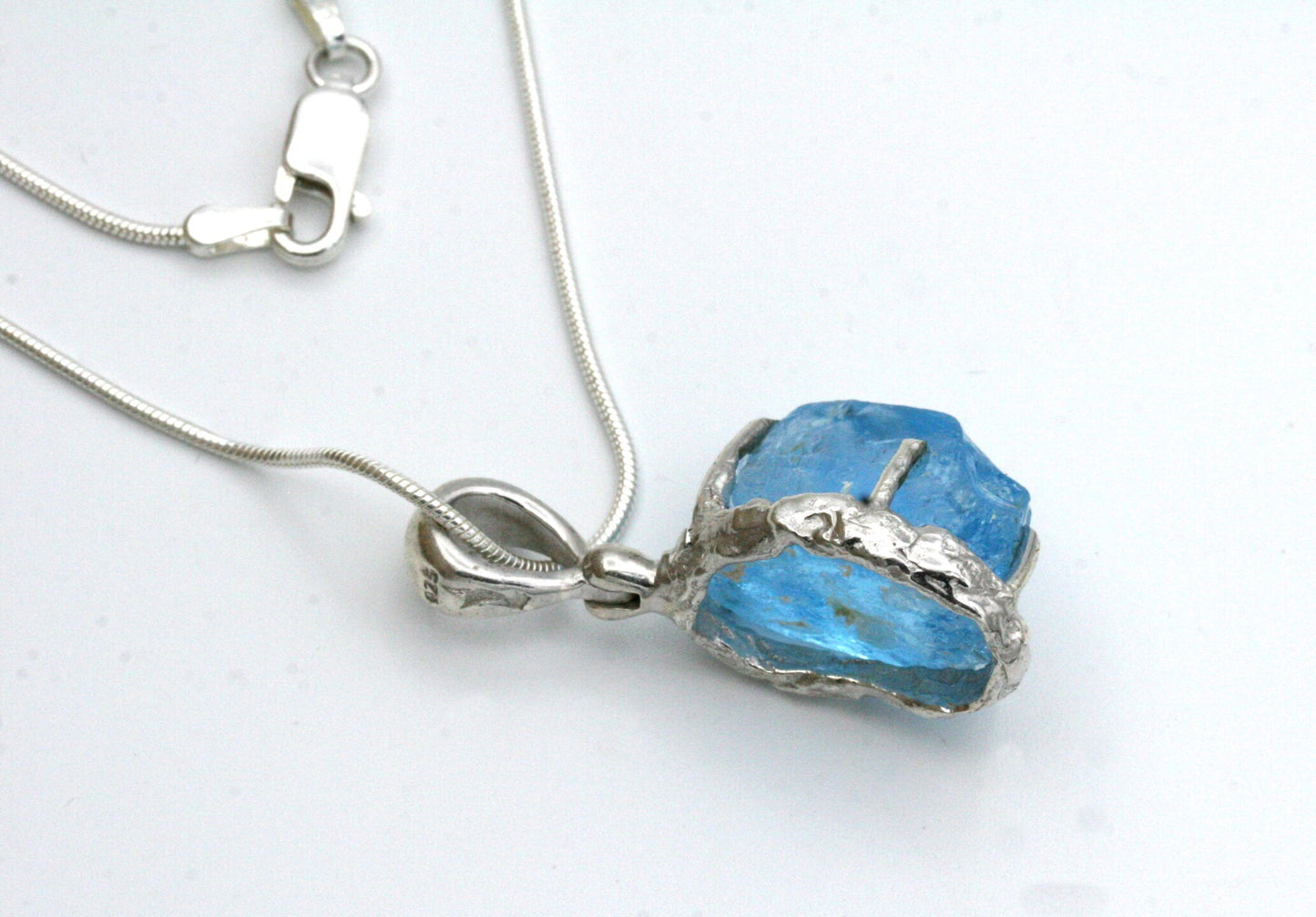 Raw Blue Topaz Necklace