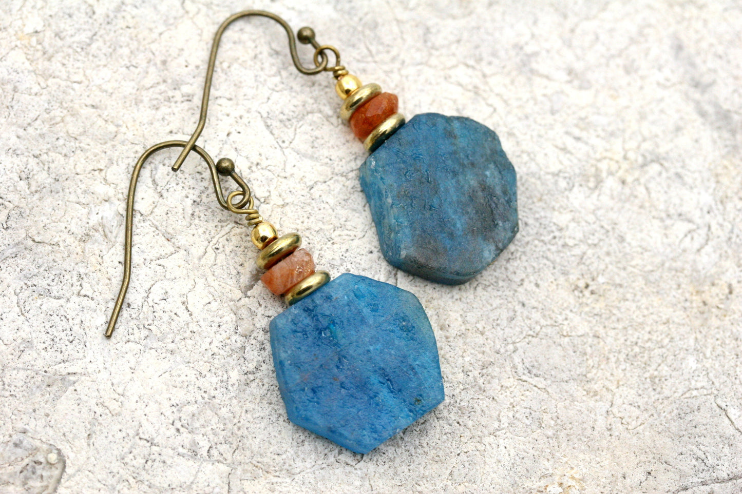 Apatite and Sunstone Earrings