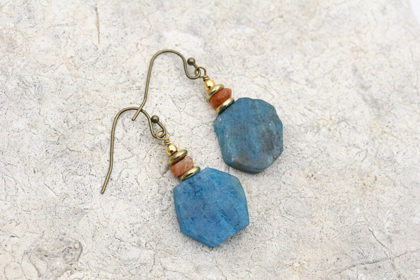 Apatite and Sunstone Earrings