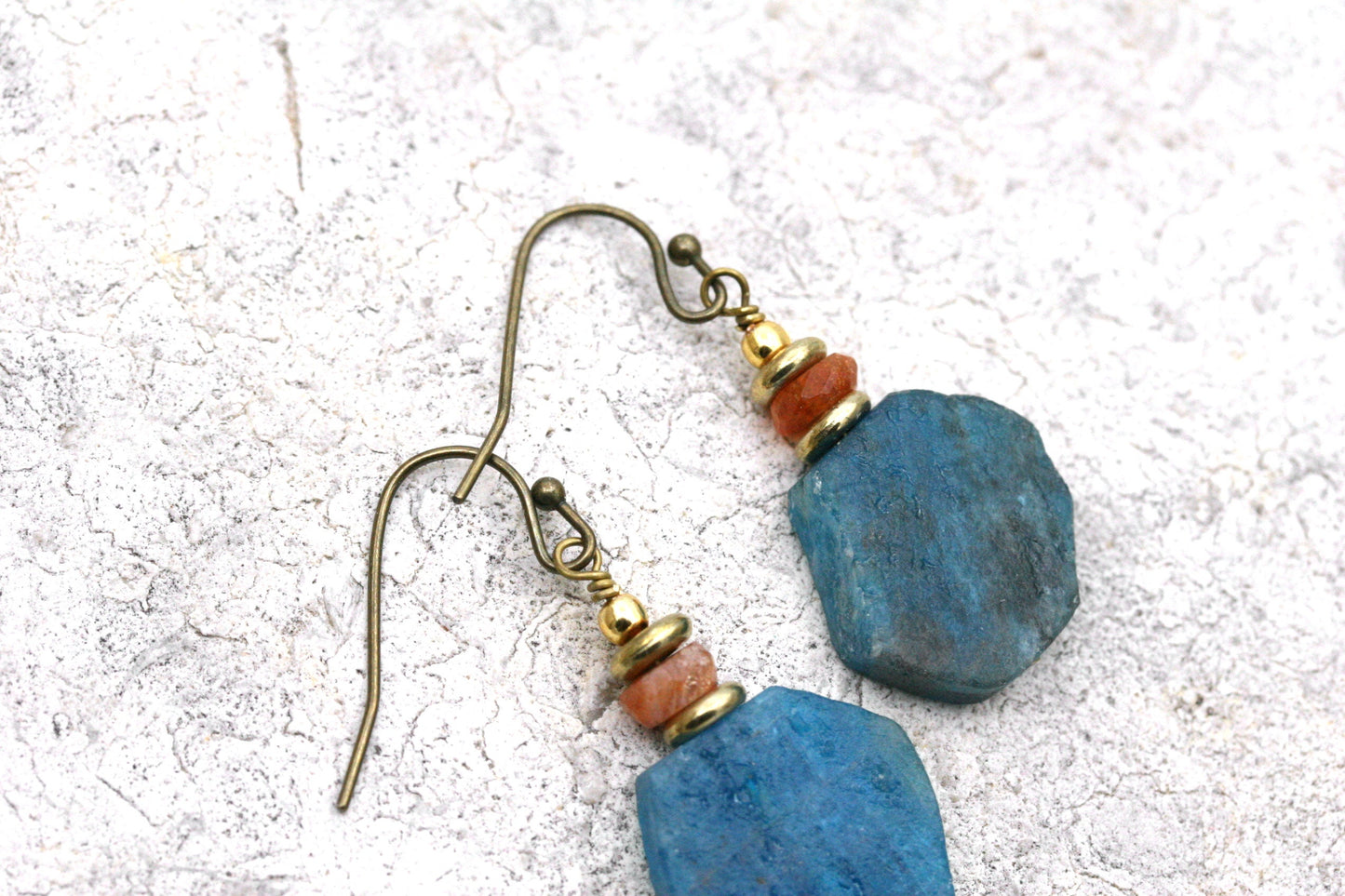 Apatite and Sunstone Earrings