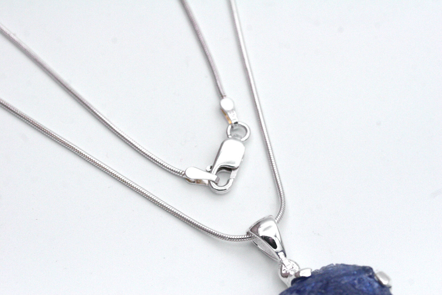 Raw Tanzanite Necklace in Sterling Silver