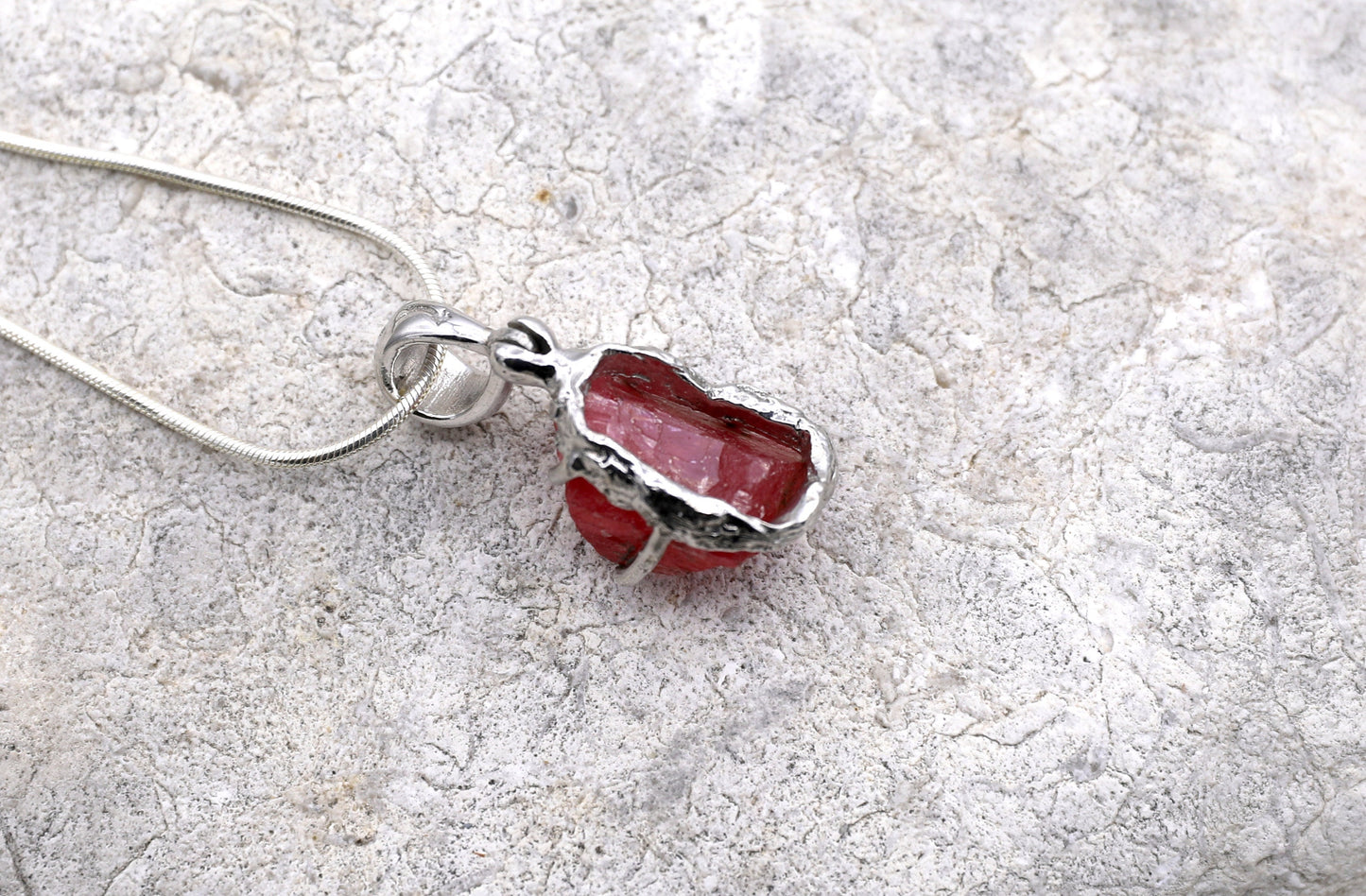 Raw Rhodonite Necklace