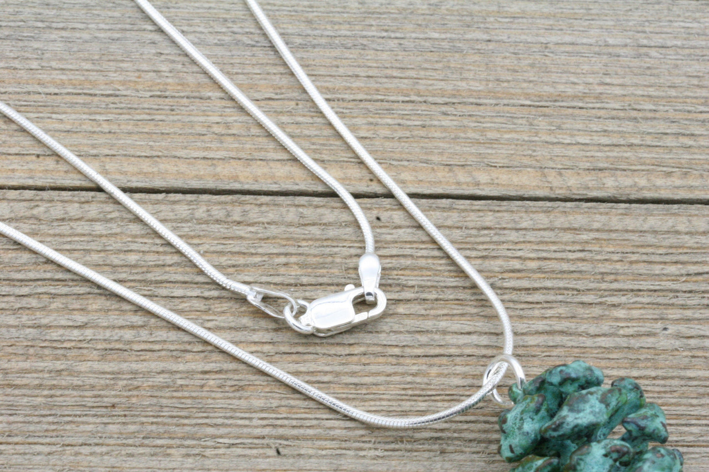 Patina Pinecone Necklace with sterling silver chain