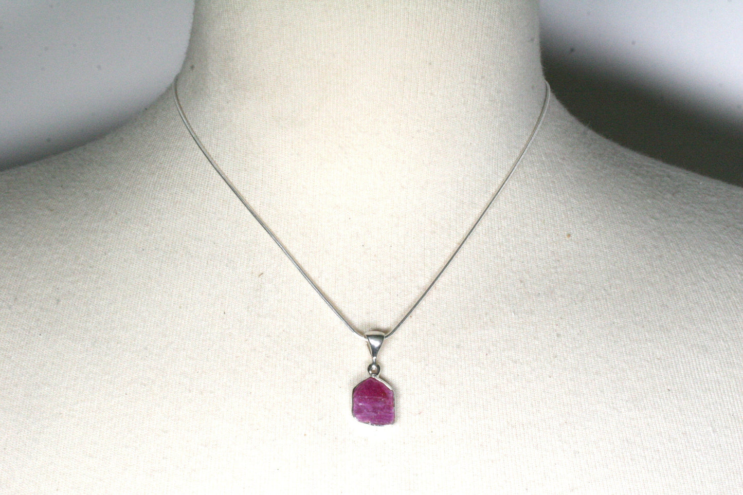 Raw Ruby Necklace