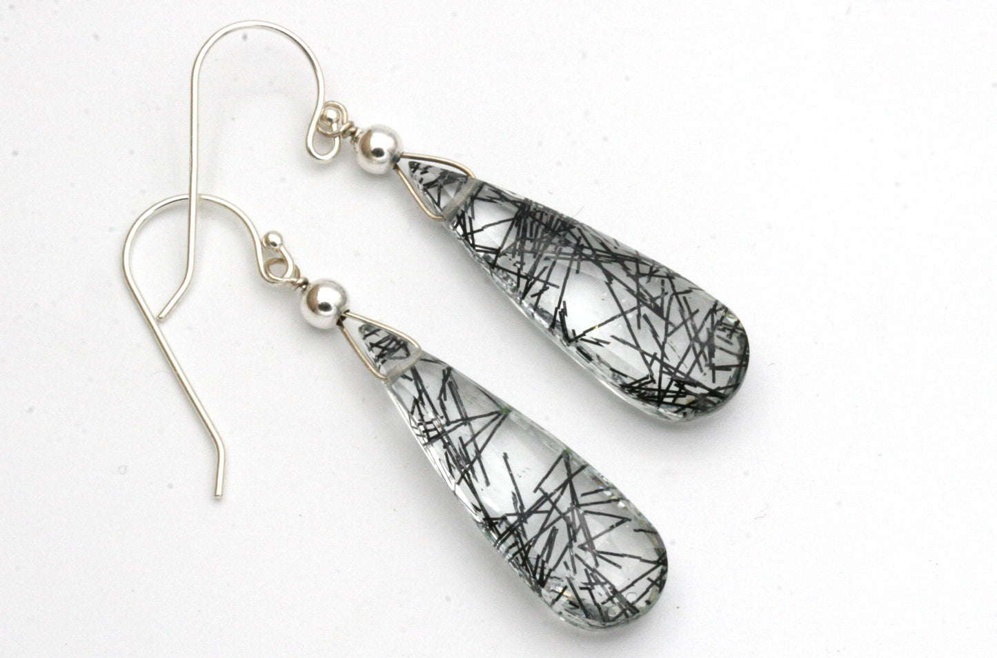 Rutilated Quartz Earrings with Sterling Silver