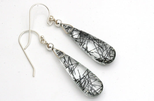 Rutilated Quartz Earrings with Sterling Silver