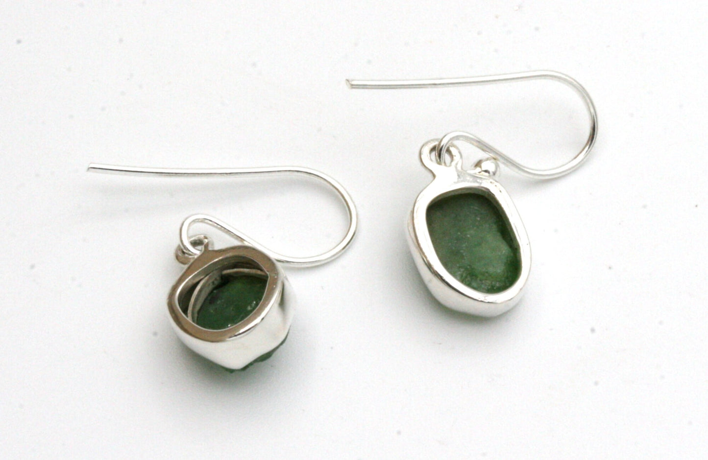 Emerald Drop Earrings in Sterling Silver