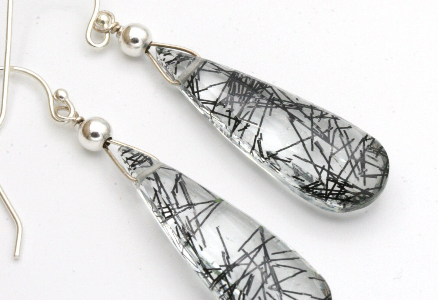 Rutilated Quartz Earrings with Sterling Silver