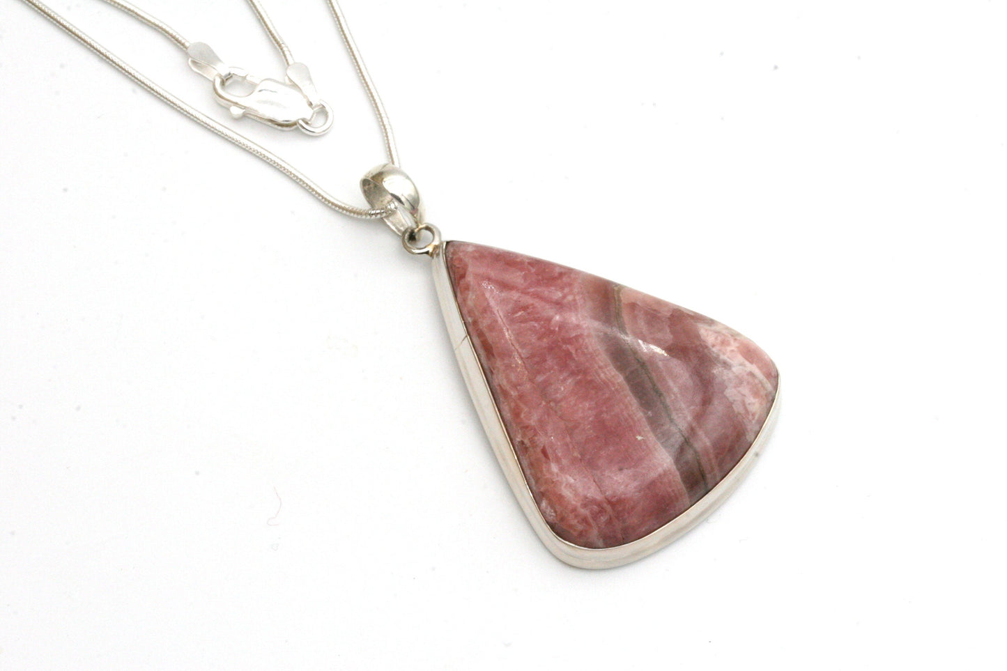Rhodochrosite in sterling silver Pendant
