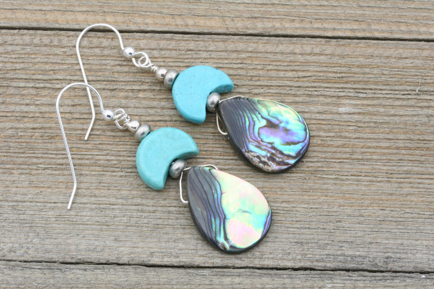 Abalone and Turquoise Earrings
