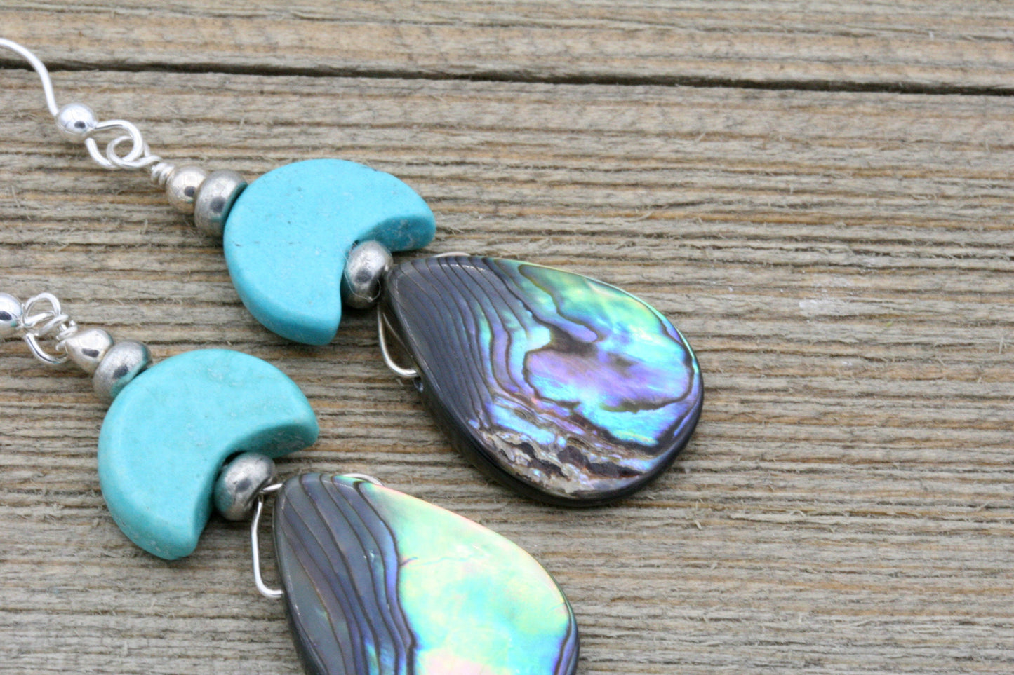 Abalone and Turquoise Earrings