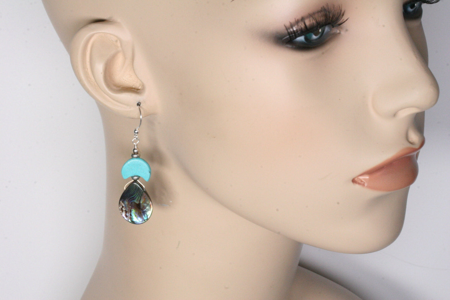 Abalone and Turquoise Earrings