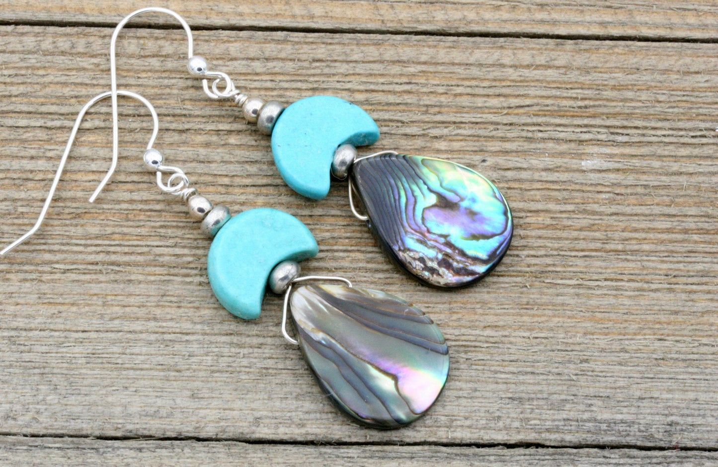 Abalone and Turquoise Earrings