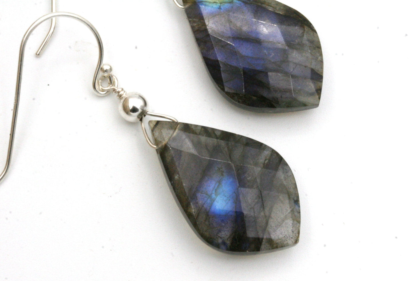 Faceted Labradorite Teardrop Earrings