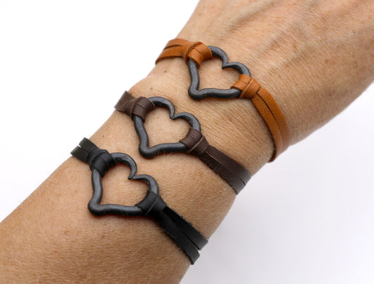 Iron Jewelry, 6th Anniversary Gift, Iron Heart bracelet, gift for wife