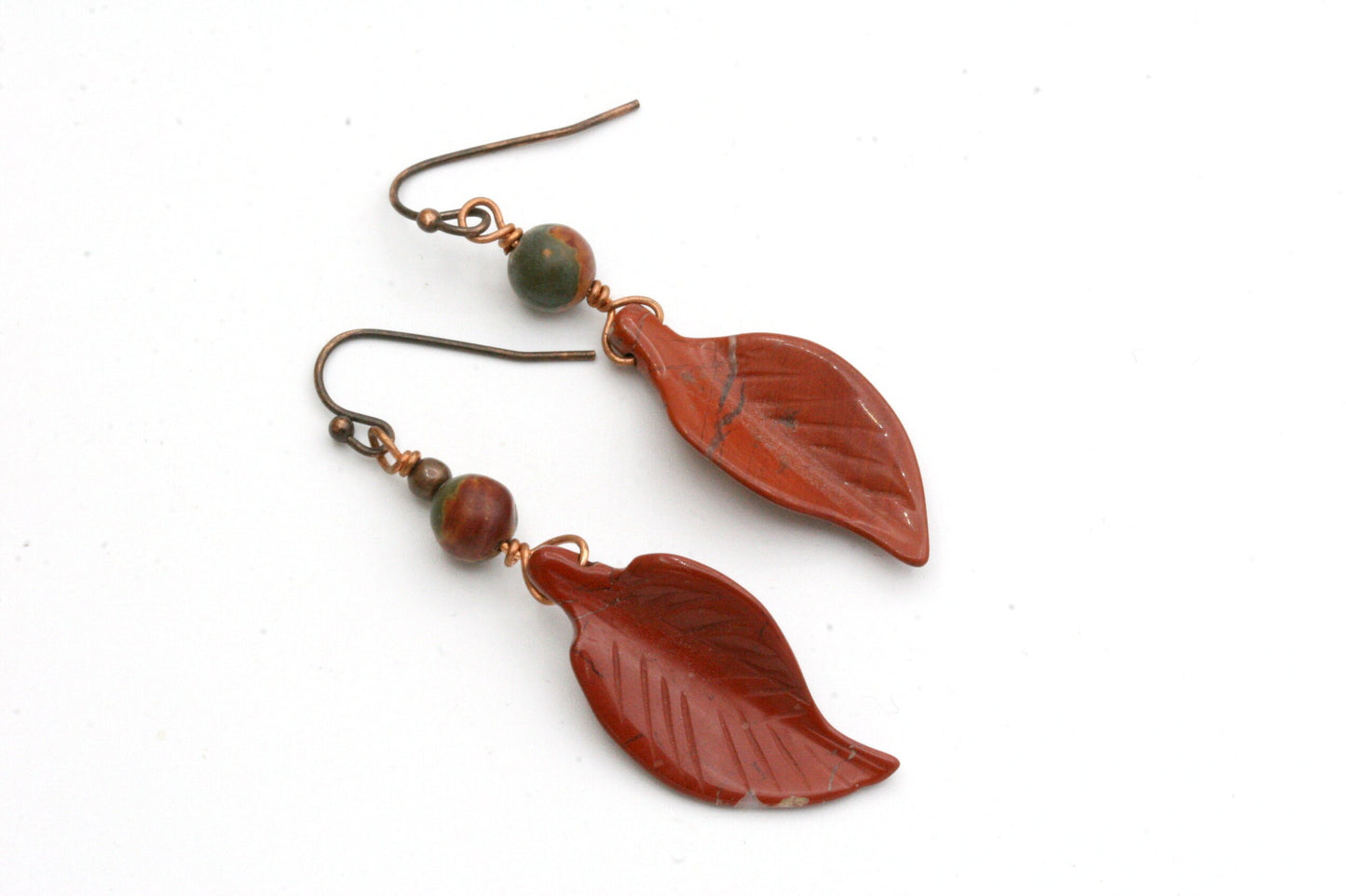 Jasper Leaf Earrings